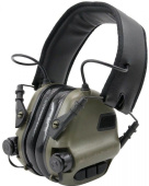 Тактические наушники EARMOR M31N MARK3-FG (FOLLIAGE GREEN)  (нейлоновое оголовье под шлем, шумодавление активный - 84ДБ/пассивный - 22ДБ)