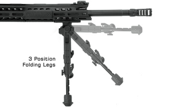 Сошки Leapers UTG 360° для установки на оружие на шину M-Lock высота от 18 до 23 см (TL-BPM01)