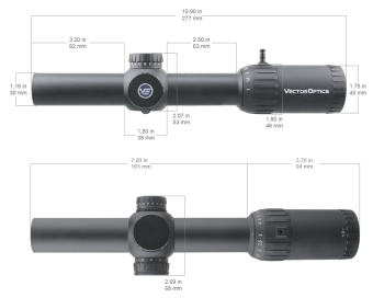 Оптический прицел Vector Optics Constantine 1-10x24, сетка Tactical Dot MOA, 30мм, широкоугольный, азотозаполненный,подсветка красным (SCOC-31)