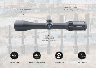 Оптический прицел Vector Optics Continental X6 1.5-9x42 Hunting, сетка L4a, 30 мм, азотозаполненный, с подсветкой  (SCOM-23)