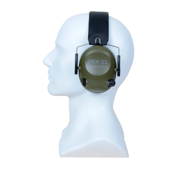 Наушники активные PMX-55 Tactical PRO (green) (активный режим - шумодавление 85ДБ, пассивный режим - шумоподавление 25ДБ)
