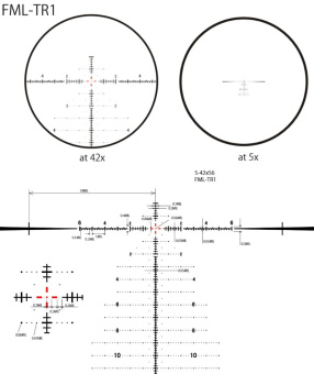 Оптический прицел March 5-42x56 с подсветкой, сетка FML-TR1 в 1-ой фокальной плоскости, клик 0.1MIL (D42HV56WFIML)