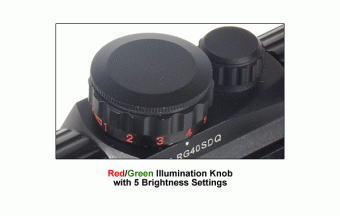 Коллиматорный прицел Leapers 1x30 Compact точка Dot, закрытый, 2-х цв.подсветка, красная/зеленая, крепление на Weaver (SCP-RG40SDQ)