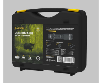 Фонарь тактический Armytek Dobermann Hunting Kit (Холодный свет) 1050 лм (фонарь+ 18650+ЗУ+ выносная кнопка+ магнитное подствольное крепление+ сетевой адаптер)