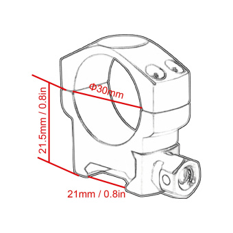 Кольца Vector Optics, D30мм, низкие, H21.5мм, weaver, 4 винта (SCTM-27P) на винтах