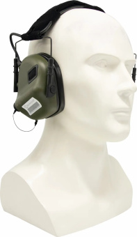 Тактические наушники EARMOR M31N MARK3-FG (FOLLIAGE GREEN)  (нейлоновое оголовье под шлем, шумодавление активный - 84ДБ/пассивный - 22ДБ)