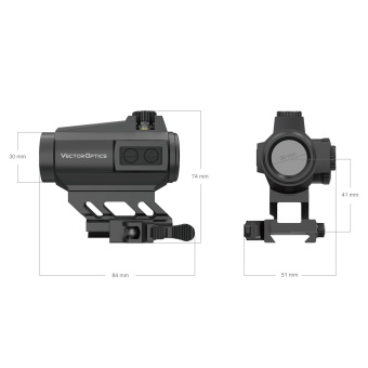 Коллиматорный прицел  Vector Optics MAVERICK-II PLUS 1x22 DBR(точка 2MOA, круг с точкой) совместим с ПНВ, быстросъёмный на Weaver (SCRD-PD12)