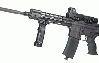 Рукоятка Leapers UTG Combat D Grip with Quick Release Deployable Bipod MNT-DG01Q