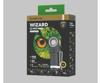 Фонарь налобный Armytek Wizard C2 Pro Max Magnet USB, XHP70.2, теплый свет (Warm), 3720 лм, ABM-01, 1x21700 (в комплекте)