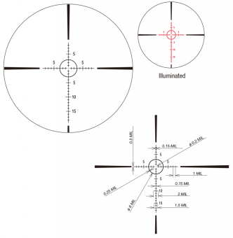 Оптический прицел March 1-8x24 FFP illumin FMC-3 Reticle # D8V24FIML