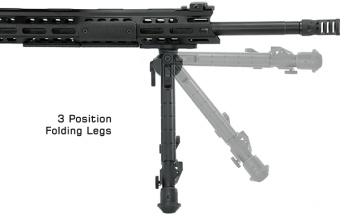 Сошки Leapers UTG 360° для установки на оружие на шину M-Lock высота от 20 до 31 см (TL-BPM03)
